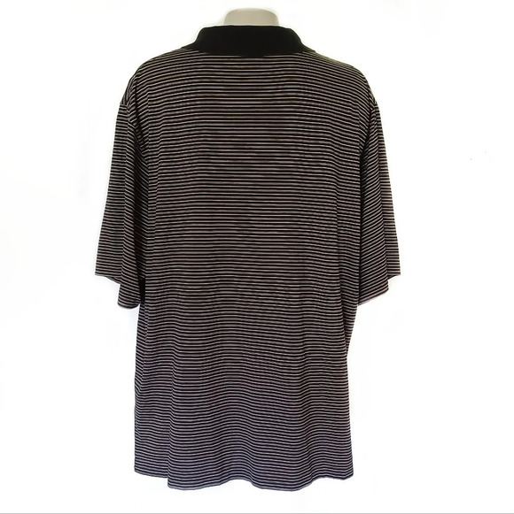 Polo Ralph Lauren Black and Tan Striped Polo Preppy Golf Casual - Picture 5 of 5